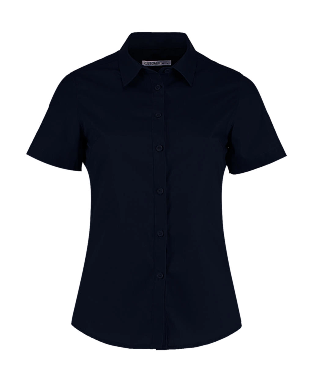 Women`s Tailored Fit Poplin Shirt SSL zum Besticken und Bedrucken in der Farbe Dark Navy mit Ihren Logo, Schriftzug oder Motiv.