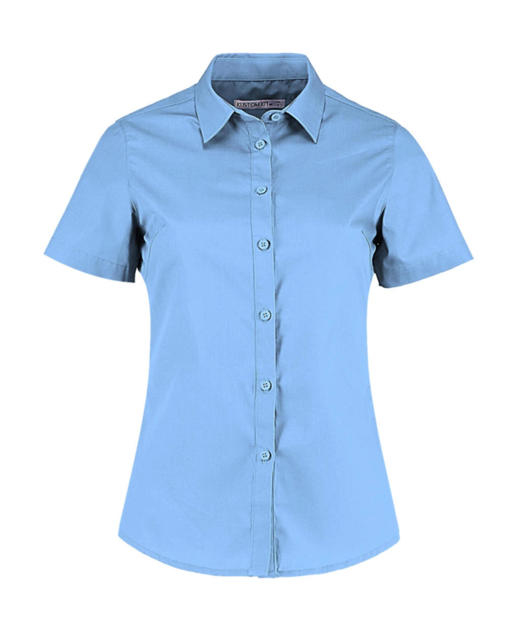 Women`s Tailored Fit Poplin Shirt SSL zum Besticken und Bedrucken in der Farbe Light Blue mit Ihren Logo, Schriftzug oder Motiv.