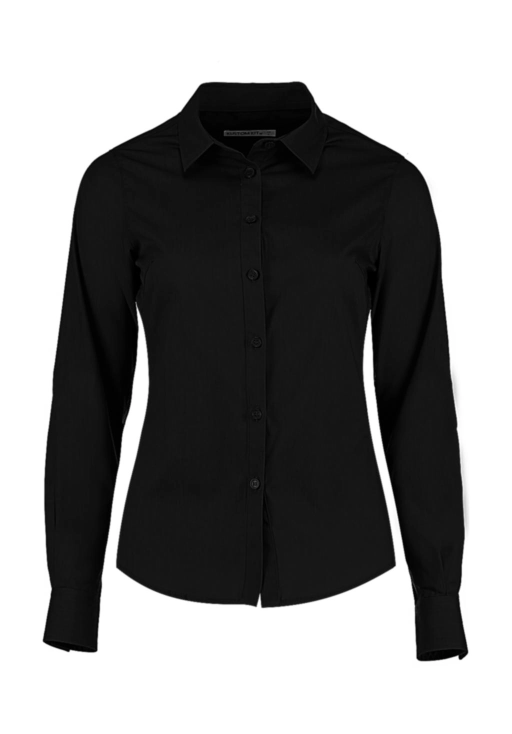 Women`s Tailored Fit Poplin Shirt zum Besticken und Bedrucken in der Farbe Black mit Ihren Logo, Schriftzug oder Motiv.