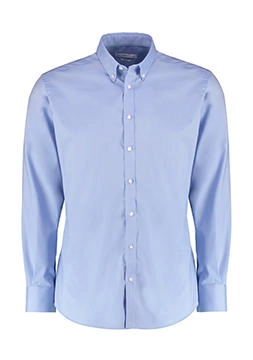 Slim Fit Stretch Oxford Shirt LS zum Besticken und Bedrucken in der Farbe Light Blue mit Ihren Logo, Schriftzug oder Motiv.