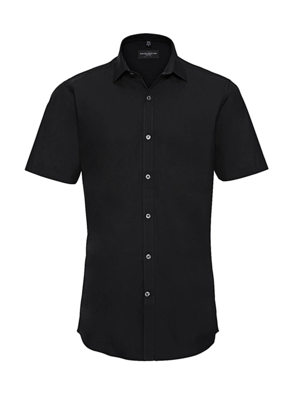 Men`s Ultimate Stretch Shirt zum Besticken und Bedrucken in der Farbe Black mit Ihren Logo, Schriftzug oder Motiv.
