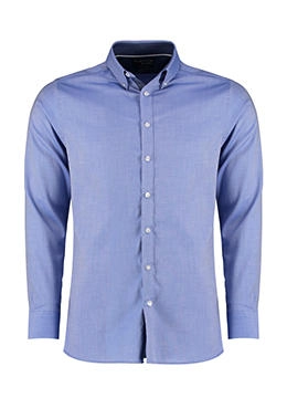 Tailored Fit Contrast Oxford Shirt LS zum Besticken und Bedrucken in der Farbe Light Blue/Blue Spot/White mit Ihren Logo, Schriftzug oder Motiv.