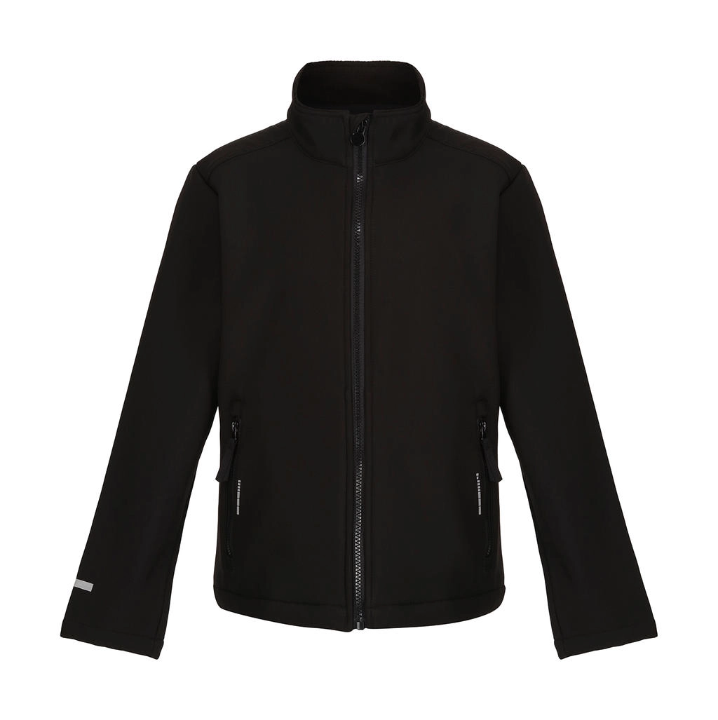 Junior Ablaze 2-Layer Softshell Jacket zum Besticken und Bedrucken in der Farbe Black/Black mit Ihren Logo, Schriftzug oder Motiv.