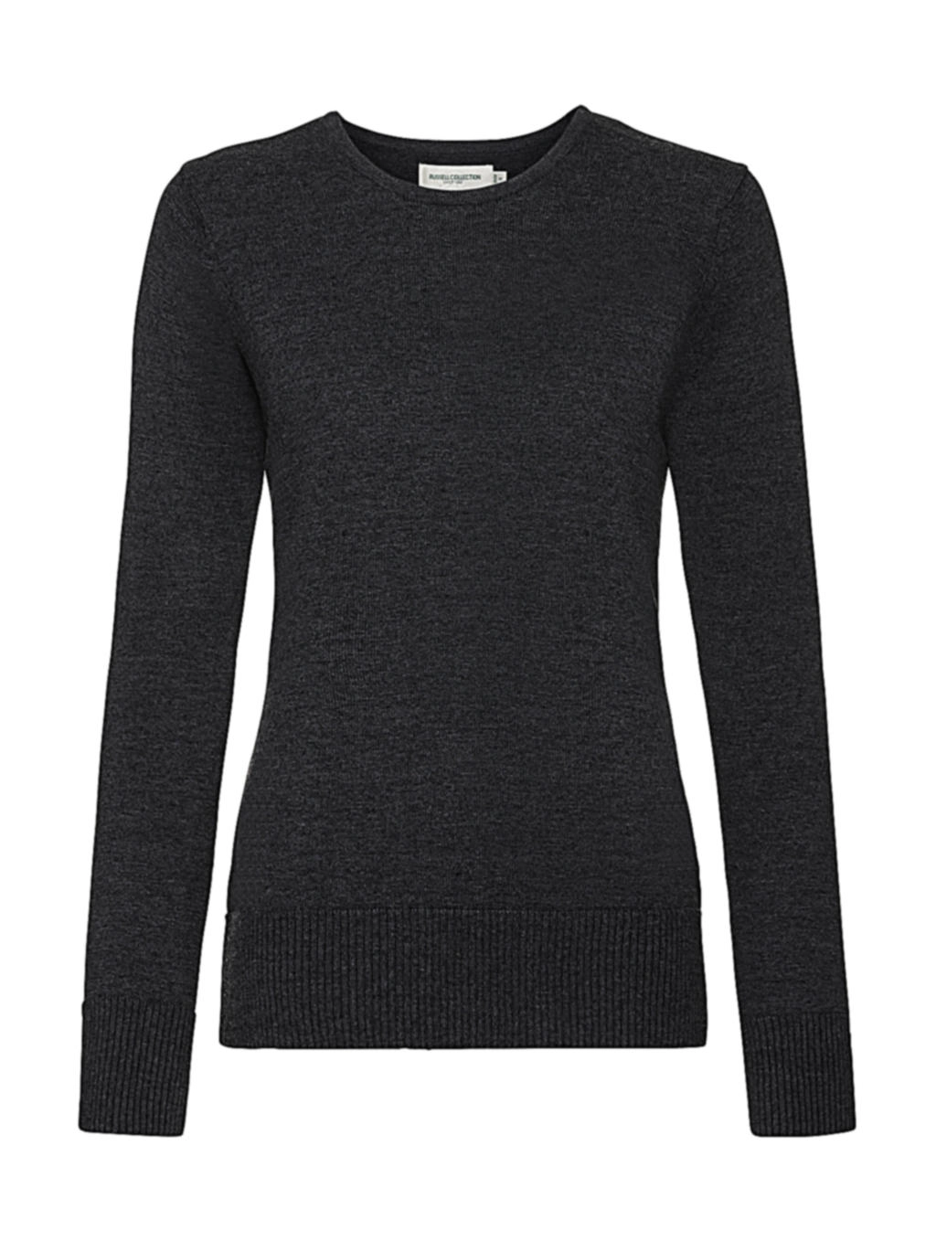 Ladies` Crew Neck Knitted Pullover zum Besticken und Bedrucken in der Farbe Charcoal Marl mit Ihren Logo, Schriftzug oder Motiv.