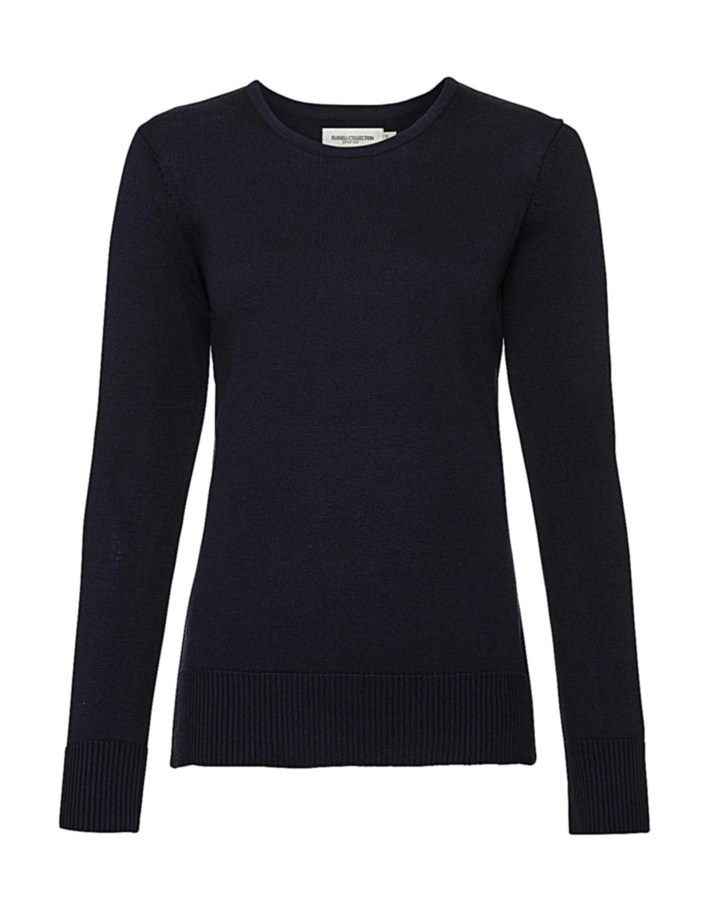 Ladies` Crew Neck Knitted Pullover zum Besticken und Bedrucken in der Farbe French Navy mit Ihren Logo, Schriftzug oder Motiv.