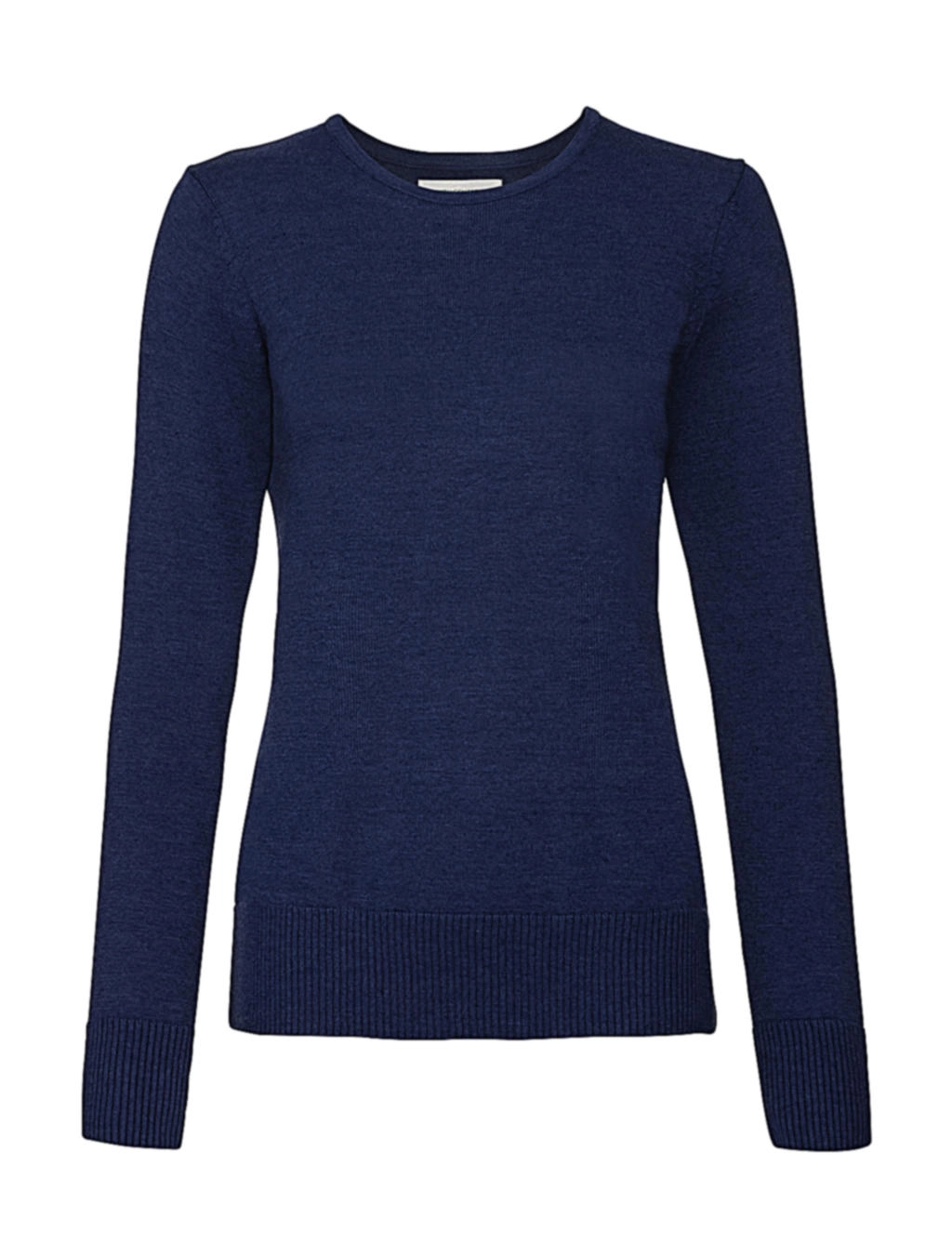 Ladies` Crew Neck Knitted Pullover zum Besticken und Bedrucken in der Farbe Denim Marl mit Ihren Logo, Schriftzug oder Motiv.