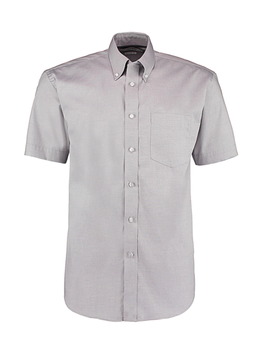 Classic Fit Premium Oxford Shirt SSL zum Besticken und Bedrucken in der Farbe Silver Grey mit Ihren Logo, Schriftzug oder Motiv.