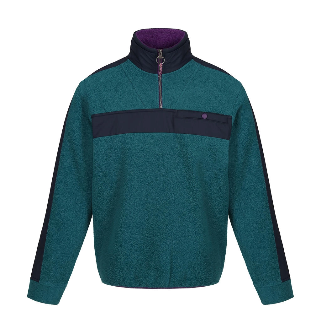 Vintage Fleece Pullover zum Besticken und Bedrucken in der Farbe Spruce/Navy mit Ihren Logo, Schriftzug oder Motiv.