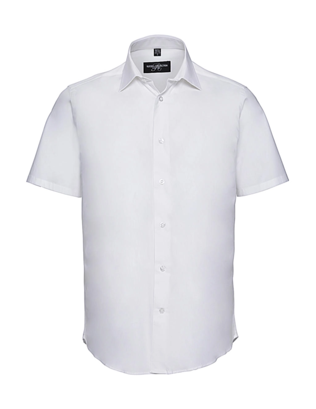 Fitted Stretch Shirt zum Besticken und Bedrucken in der Farbe White mit Ihren Logo, Schriftzug oder Motiv.