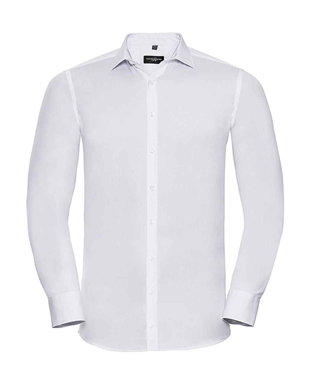 Men`s LS Ultimate Stretch Shirt zum Besticken und Bedrucken in der Farbe White mit Ihren Logo, Schriftzug oder Motiv.