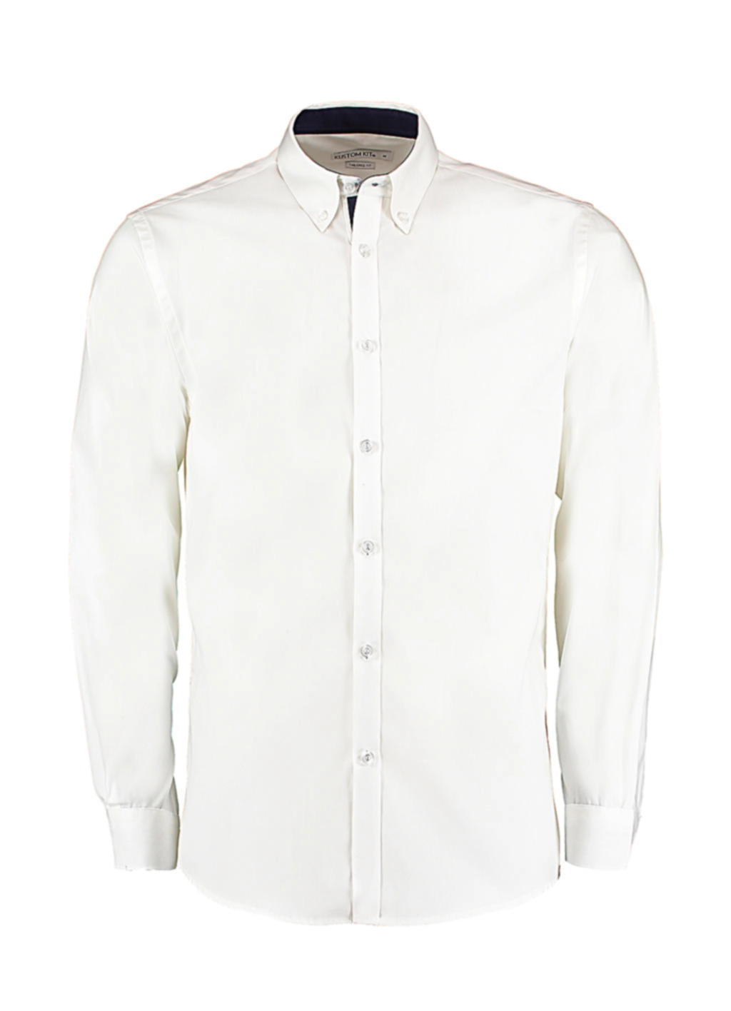 Tailored Fit Premium Contrast Oxford Shirt zum Besticken und Bedrucken in der Farbe White/Navy mit Ihren Logo, Schriftzug oder Motiv.