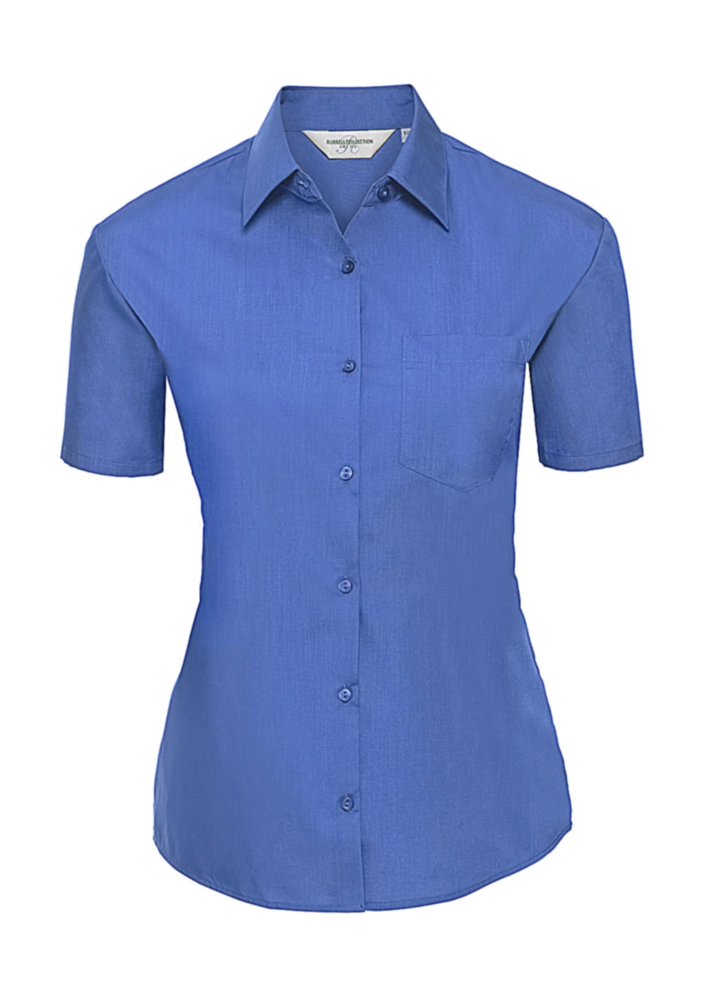 Ladies` Poplin Shirt zum Besticken und Bedrucken in der Farbe Corporate Blue mit Ihren Logo, Schriftzug oder Motiv.