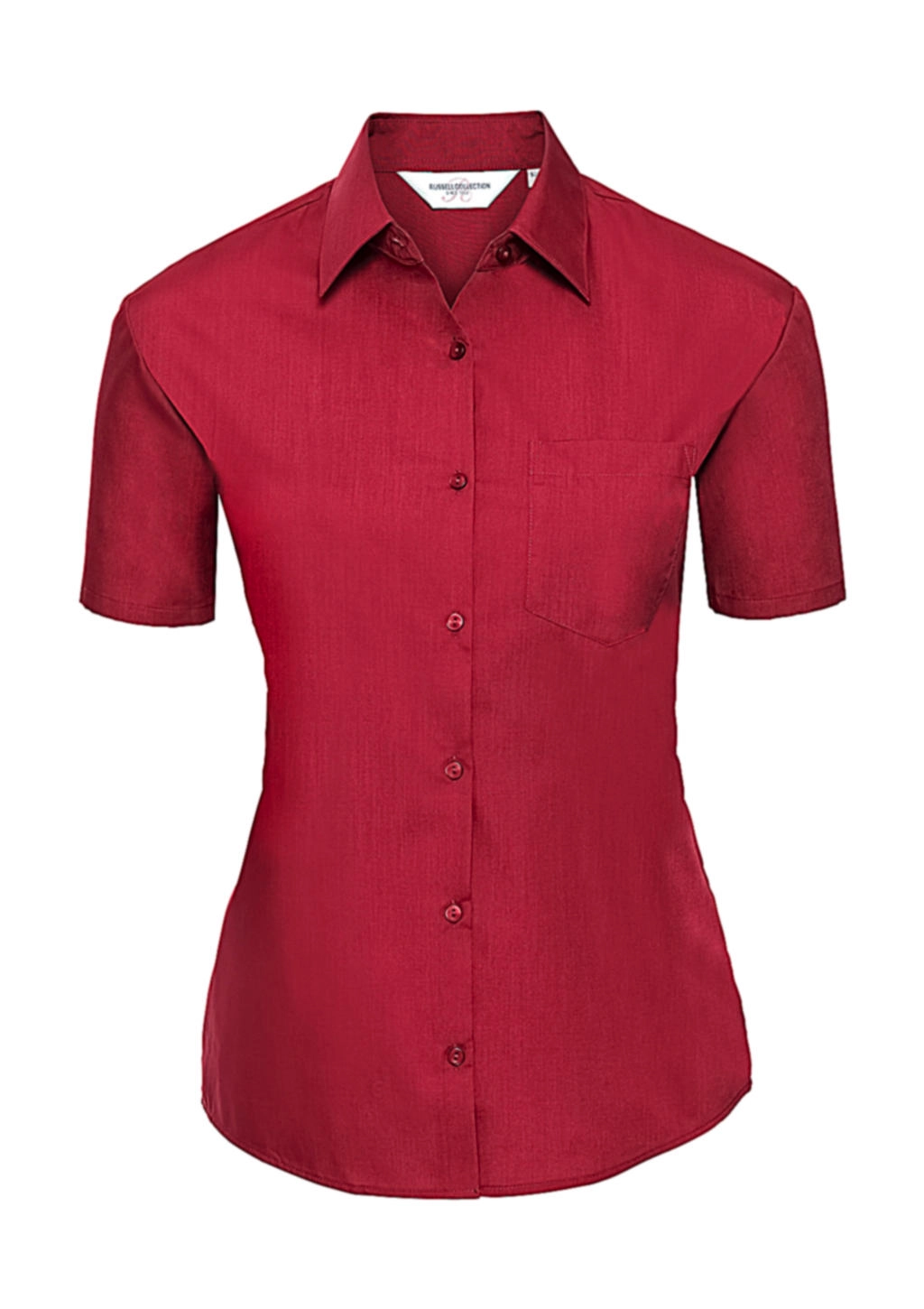 Ladies` Poplin Shirt zum Besticken und Bedrucken in der Farbe Classic Red mit Ihren Logo, Schriftzug oder Motiv.