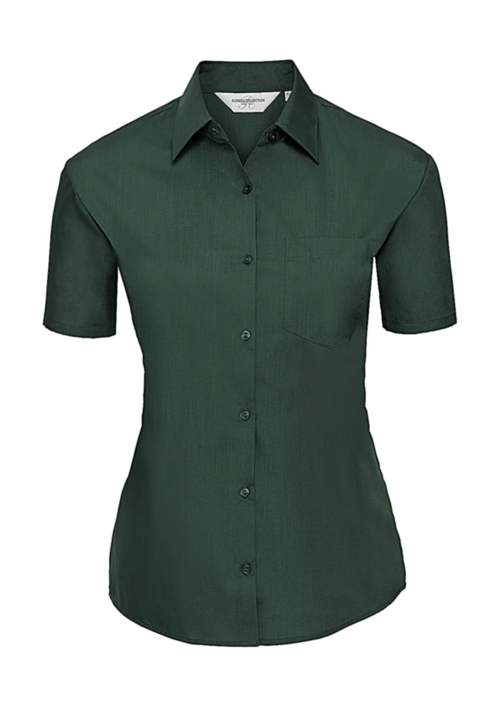 Ladies` Poplin Shirt zum Besticken und Bedrucken in der Farbe Bottle Green mit Ihren Logo, Schriftzug oder Motiv.