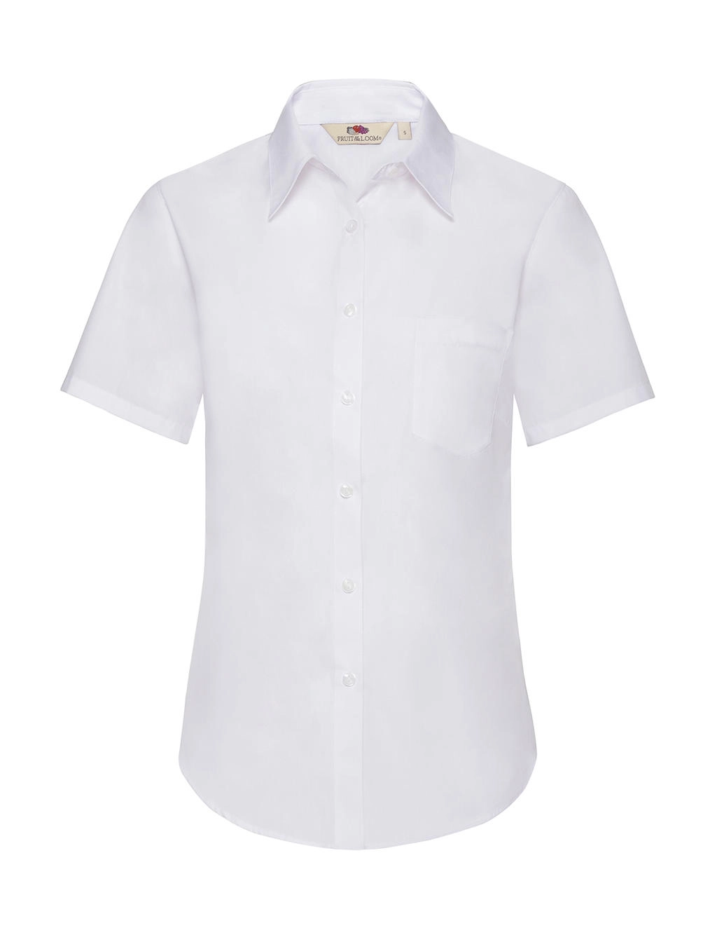 Ladies` Poplin Shirt zum Besticken und Bedrucken in der Farbe White mit Ihren Logo, Schriftzug oder Motiv.