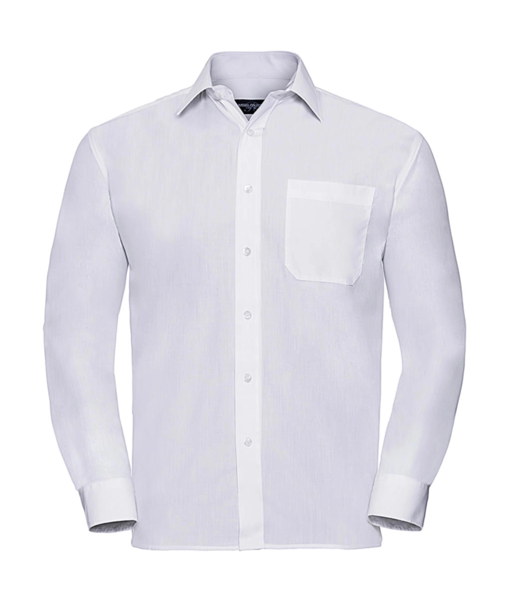 Poplin Shirt LS zum Besticken und Bedrucken in der Farbe White mit Ihren Logo, Schriftzug oder Motiv.