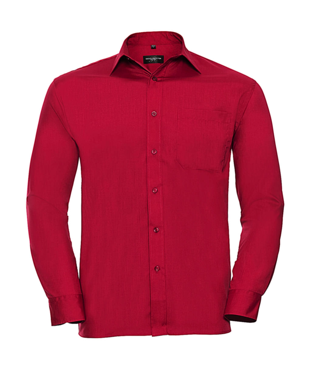 Poplin Shirt LS zum Besticken und Bedrucken in der Farbe Classic Red mit Ihren Logo, Schriftzug oder Motiv.