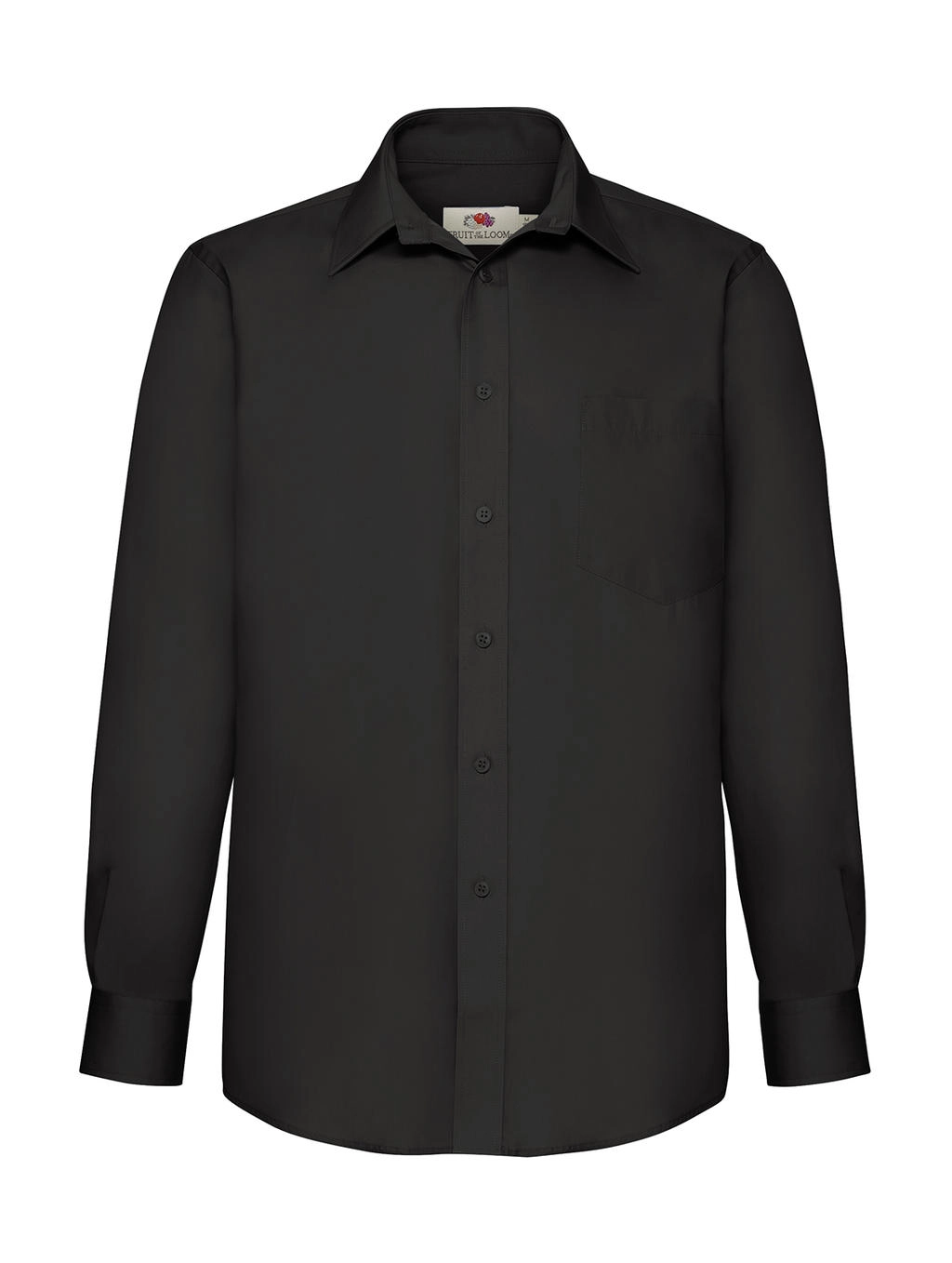 Poplin Shirt LS zum Besticken und Bedrucken in der Farbe Black mit Ihren Logo, Schriftzug oder Motiv.