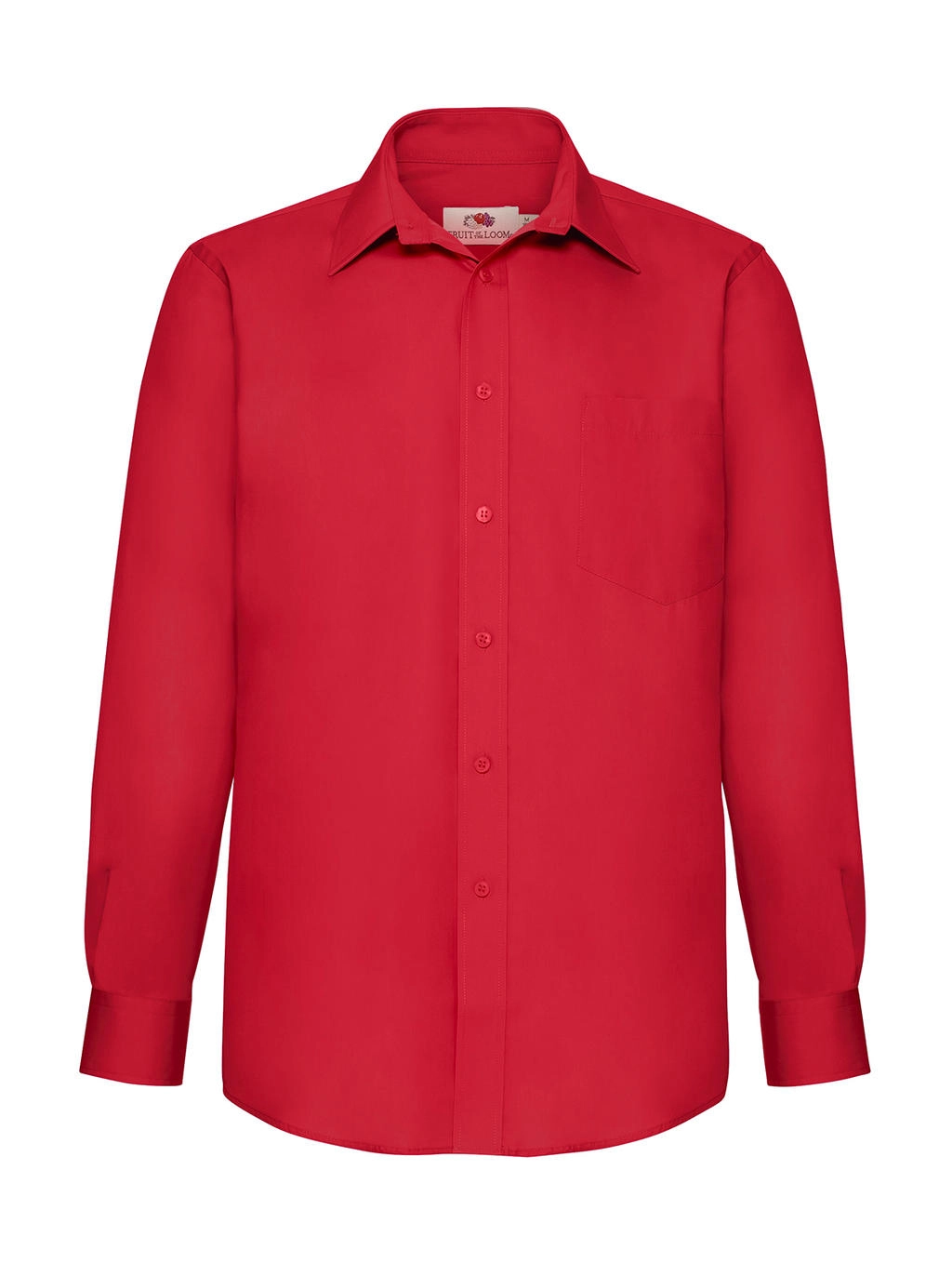 Poplin Shirt LS zum Besticken und Bedrucken in der Farbe Red mit Ihren Logo, Schriftzug oder Motiv.