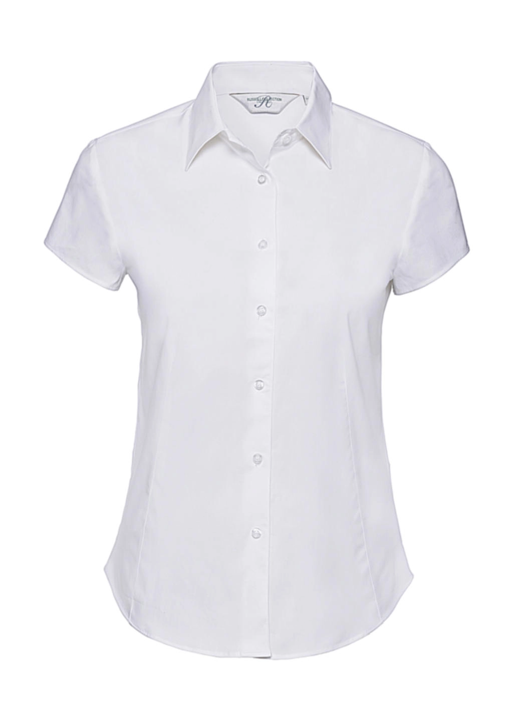 Ladies` Easy Care Fitted Shirt zum Besticken und Bedrucken in der Farbe White mit Ihren Logo, Schriftzug oder Motiv.