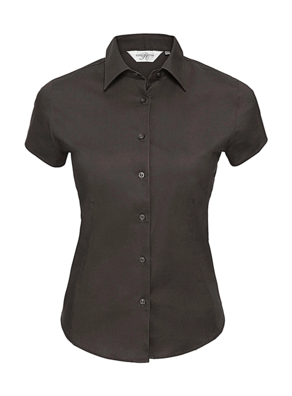 Ladies` Easy Care Fitted Shirt zum Besticken und Bedrucken in der Farbe Chocolate mit Ihren Logo, Schriftzug oder Motiv.