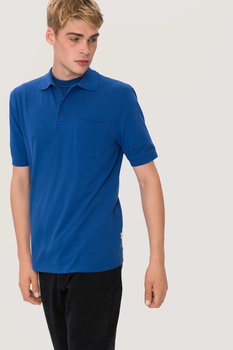 HAKRO Pocket-Poloshirt Top zum Besticken und Bedrucken in der Farbe Royalblau mit Ihren Logo, Schriftzug oder Motiv.