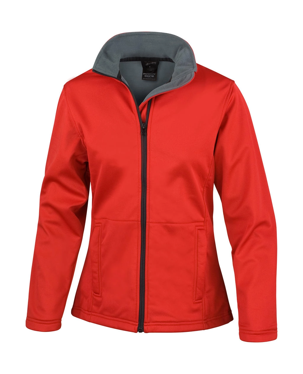 Ladies` Core Softshell Jacket zum Besticken und Bedrucken in der Farbe Red mit Ihren Logo, Schriftzug oder Motiv.