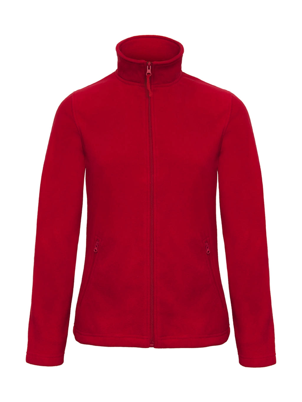 ID.501/women Micro Fleece Full Zip zum Besticken und Bedrucken in der Farbe Red mit Ihren Logo, Schriftzug oder Motiv.