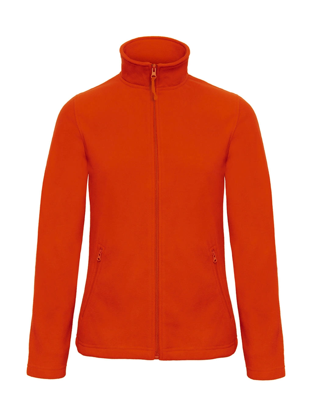 ID.501/women Micro Fleece Full Zip zum Besticken und Bedrucken in der Farbe Pumpkin Orange mit Ihren Logo, Schriftzug oder Motiv.