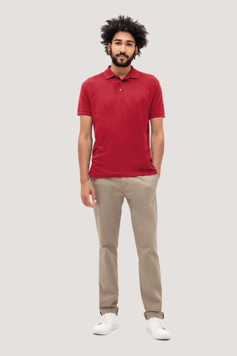 HAKRO Poloshirt Classic zum Besticken und Bedrucken in der Farbe Rot mit Ihren Logo, Schriftzug oder Motiv.