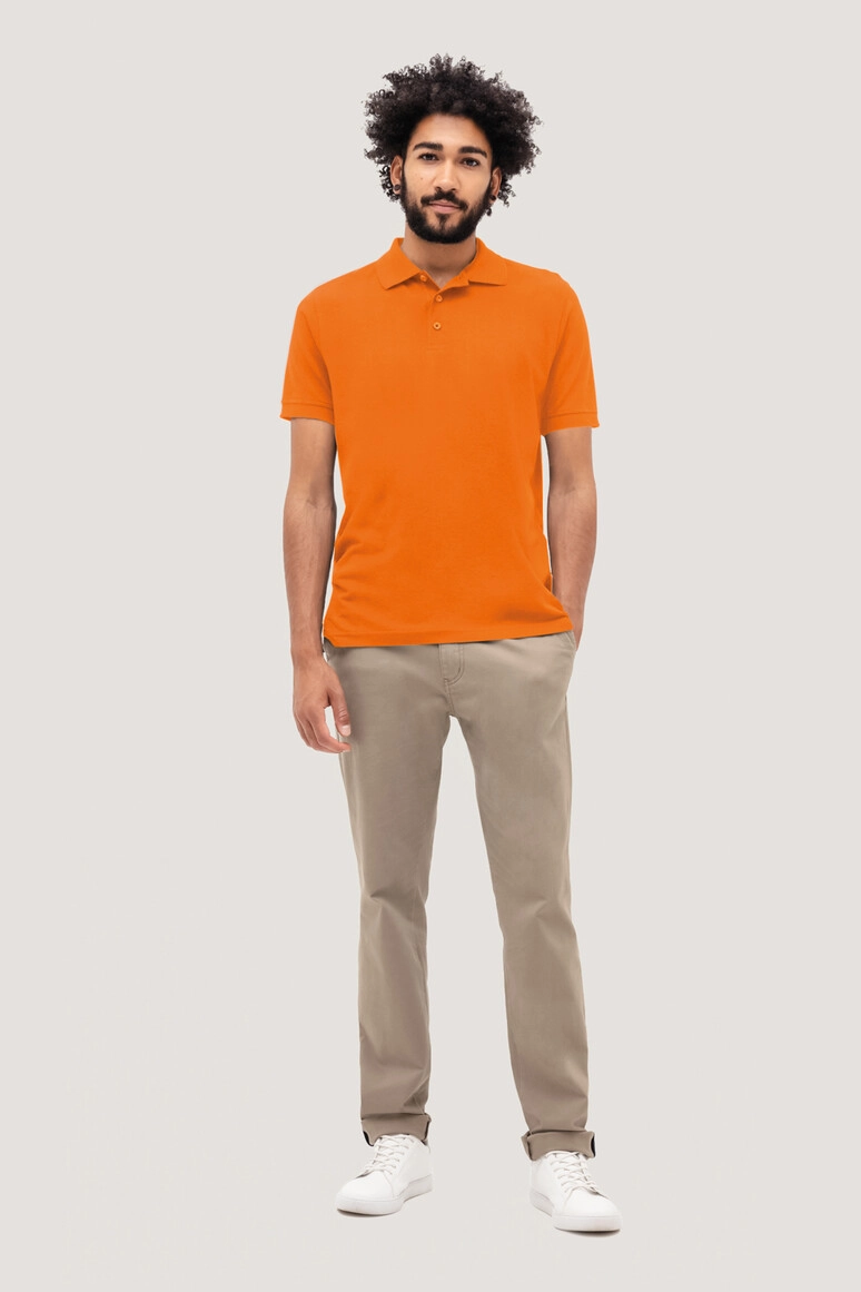 HAKRO Poloshirt Classic zum Besticken und Bedrucken in der Farbe Orange mit Ihren Logo, Schriftzug oder Motiv.
