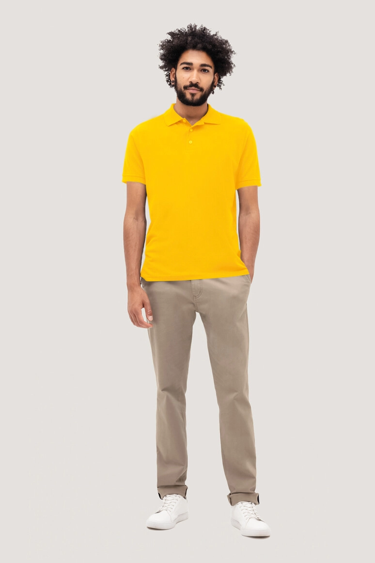 HAKRO Poloshirt Classic zum Besticken und Bedrucken in der Farbe Sonne mit Ihren Logo, Schriftzug oder Motiv.