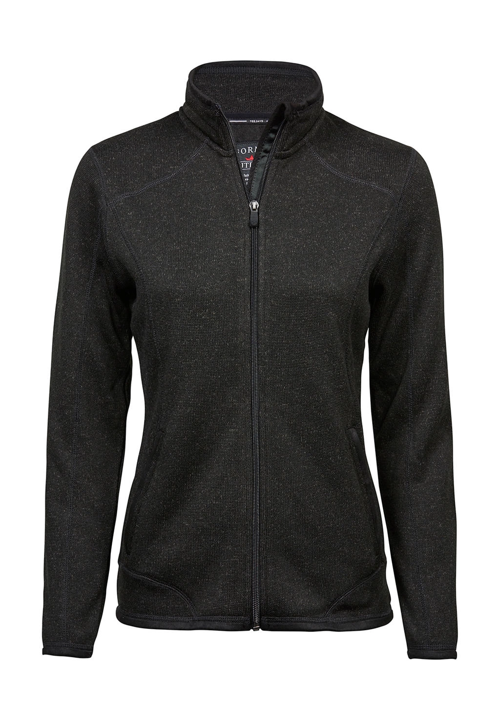 Ladies` Outdoor Fleece Jacket zum Besticken und Bedrucken in der Farbe Black mit Ihren Logo, Schriftzug oder Motiv.