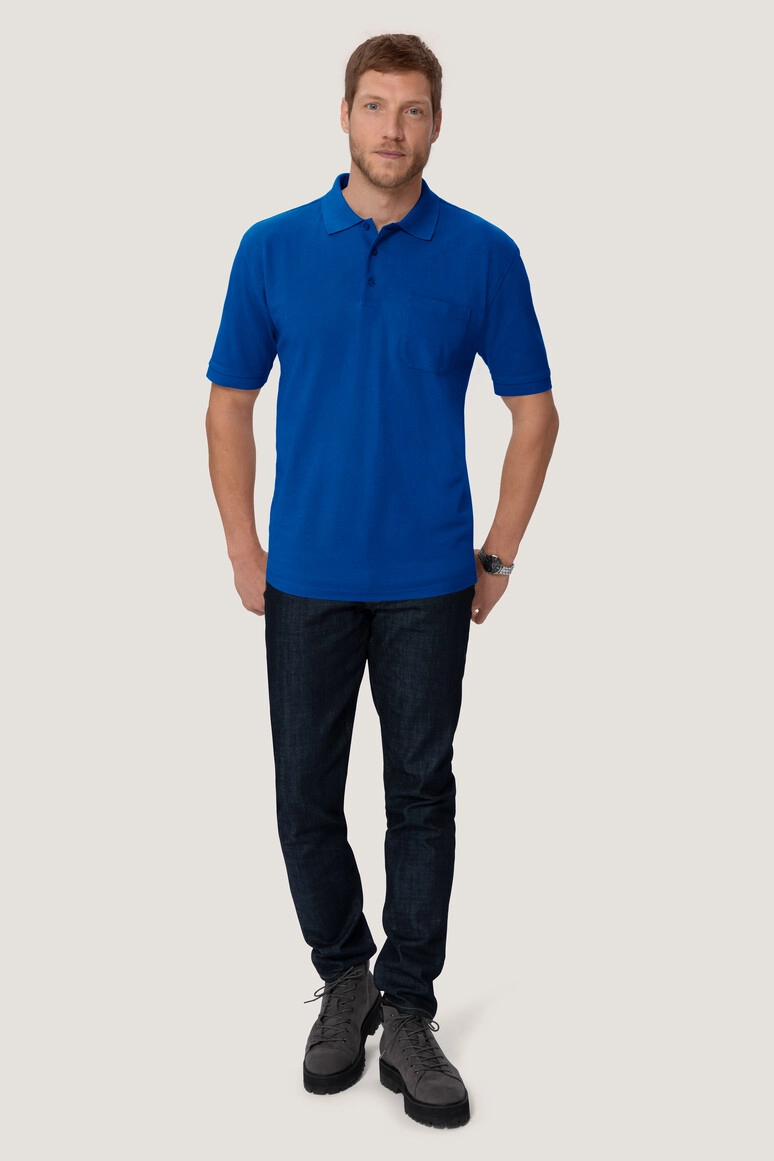 HAKRO Pocket-Poloshirt Mikralinar® zum Besticken und Bedrucken in der Farbe Royalblau mit Ihren Logo, Schriftzug oder Motiv.