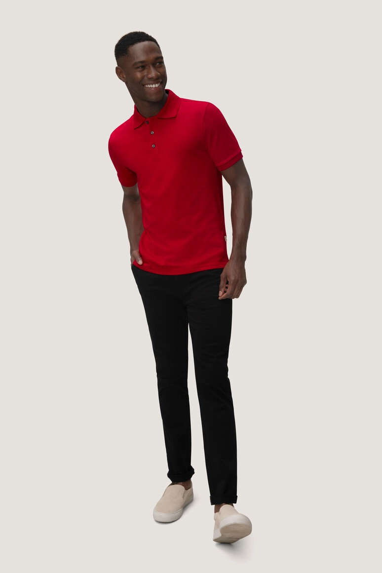 HAKRO Cotton Tec® Poloshirt zum Besticken und Bedrucken in der Farbe Rot mit Ihren Logo, Schriftzug oder Motiv.