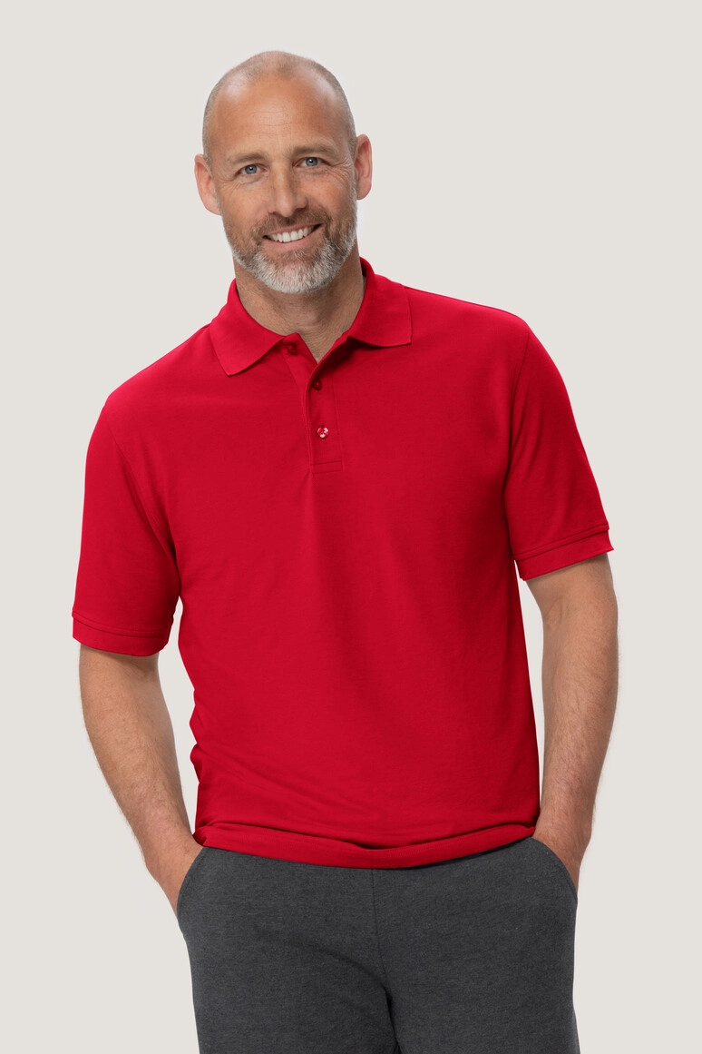 HAKRO Poloshirt Mikralinar® zum Besticken und Bedrucken in der Farbe Rot mit Ihren Logo, Schriftzug oder Motiv.