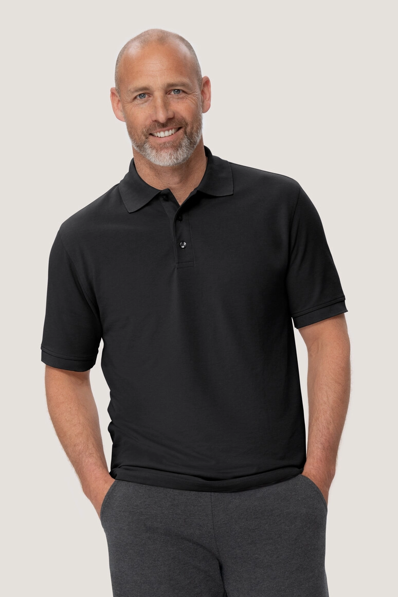 HAKRO Poloshirt Mikralinar® zum Besticken und Bedrucken in der Farbe Schwarz mit Ihren Logo, Schriftzug oder Motiv.