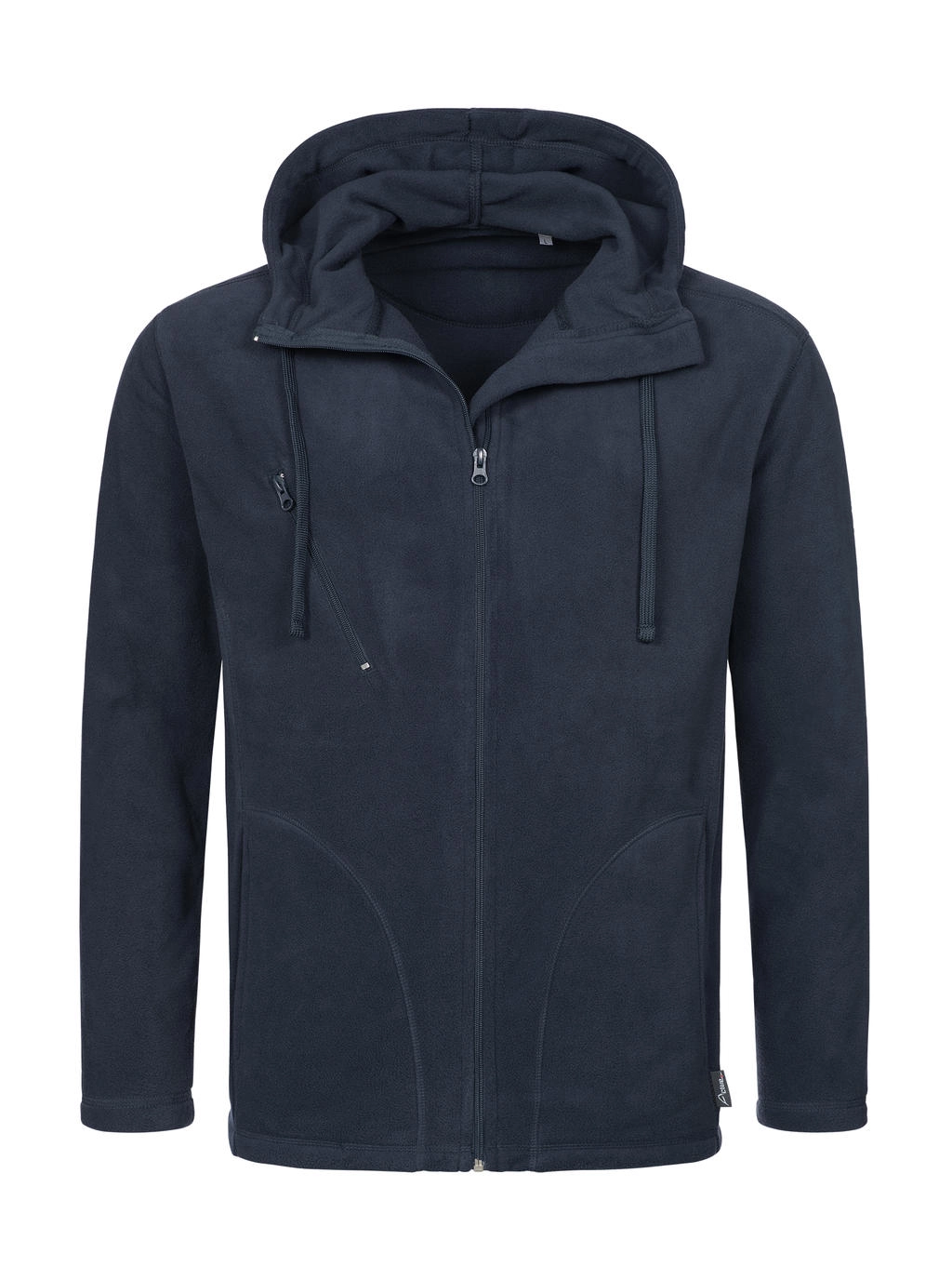 Hooded Fleece Jacket zum Besticken und Bedrucken in der Farbe Blue Midnight mit Ihren Logo, Schriftzug oder Motiv.