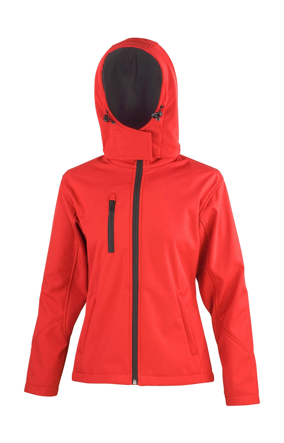 Ladies TX Performance Hooded Softshell Jacket zum Besticken und Bedrucken in der Farbe Red/Black mit Ihren Logo, Schriftzug oder Motiv.