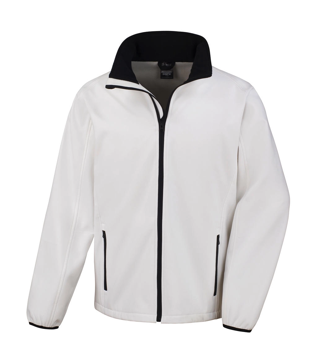 Printable Softshell Jacket zum Besticken und Bedrucken in der Farbe White/Black mit Ihren Logo, Schriftzug oder Motiv.