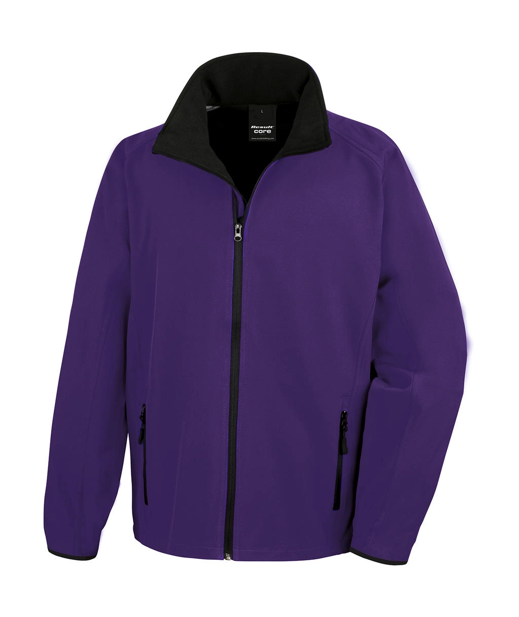 Printable Softshell Jacket zum Besticken und Bedrucken in der Farbe Purple/Black mit Ihren Logo, Schriftzug oder Motiv.