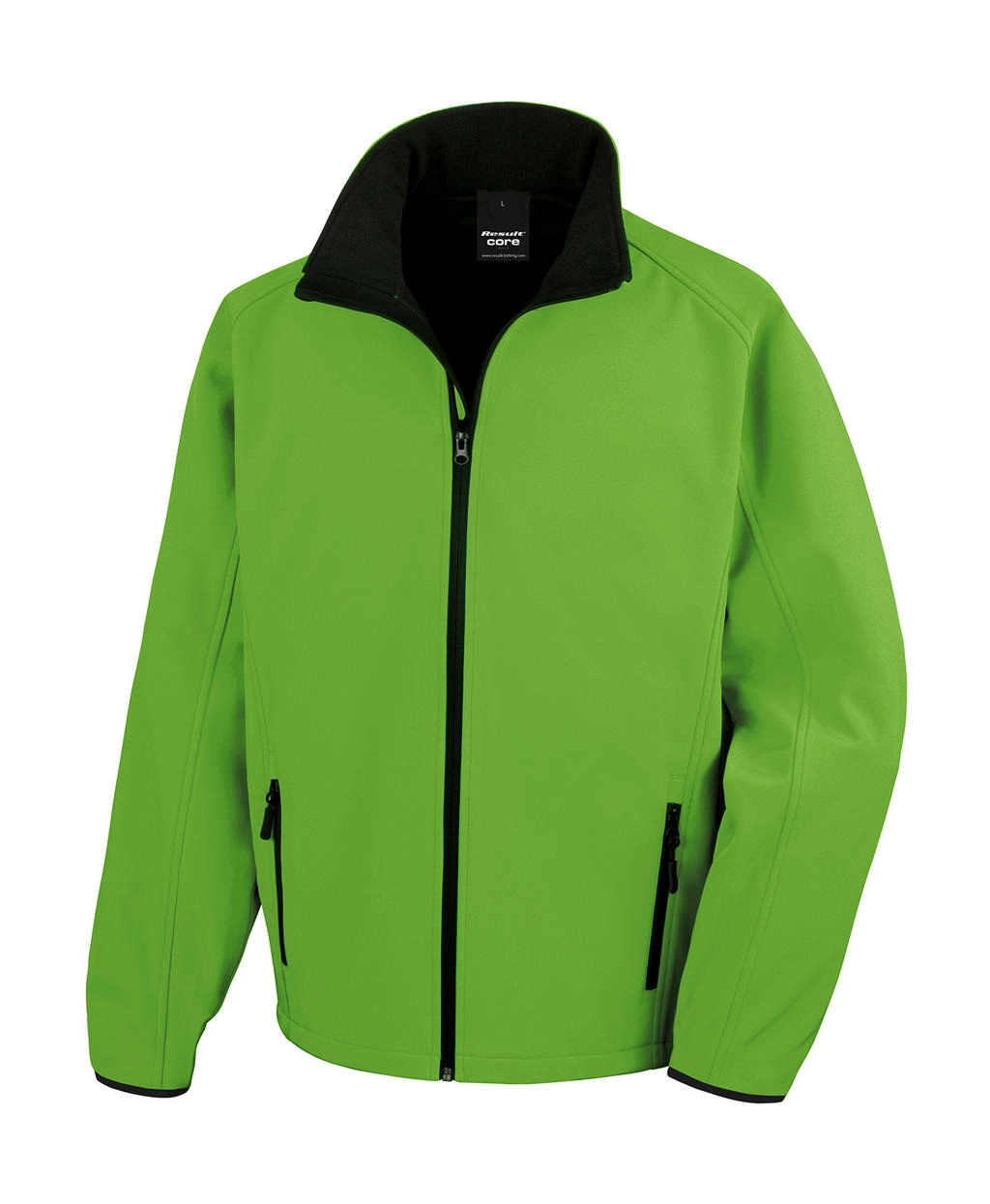 Printable Softshell Jacket zum Besticken und Bedrucken in der Farbe Vivid Green/Black mit Ihren Logo, Schriftzug oder Motiv.