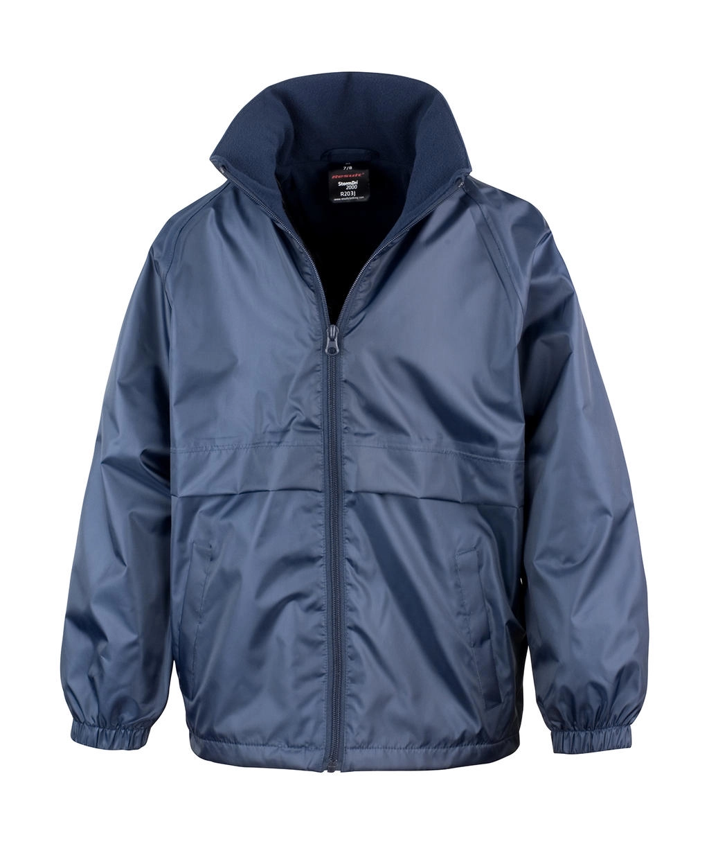 CORE Junior Microfleece Lined Jacket zum Besticken und Bedrucken in der Farbe Navy mit Ihren Logo, Schriftzug oder Motiv.