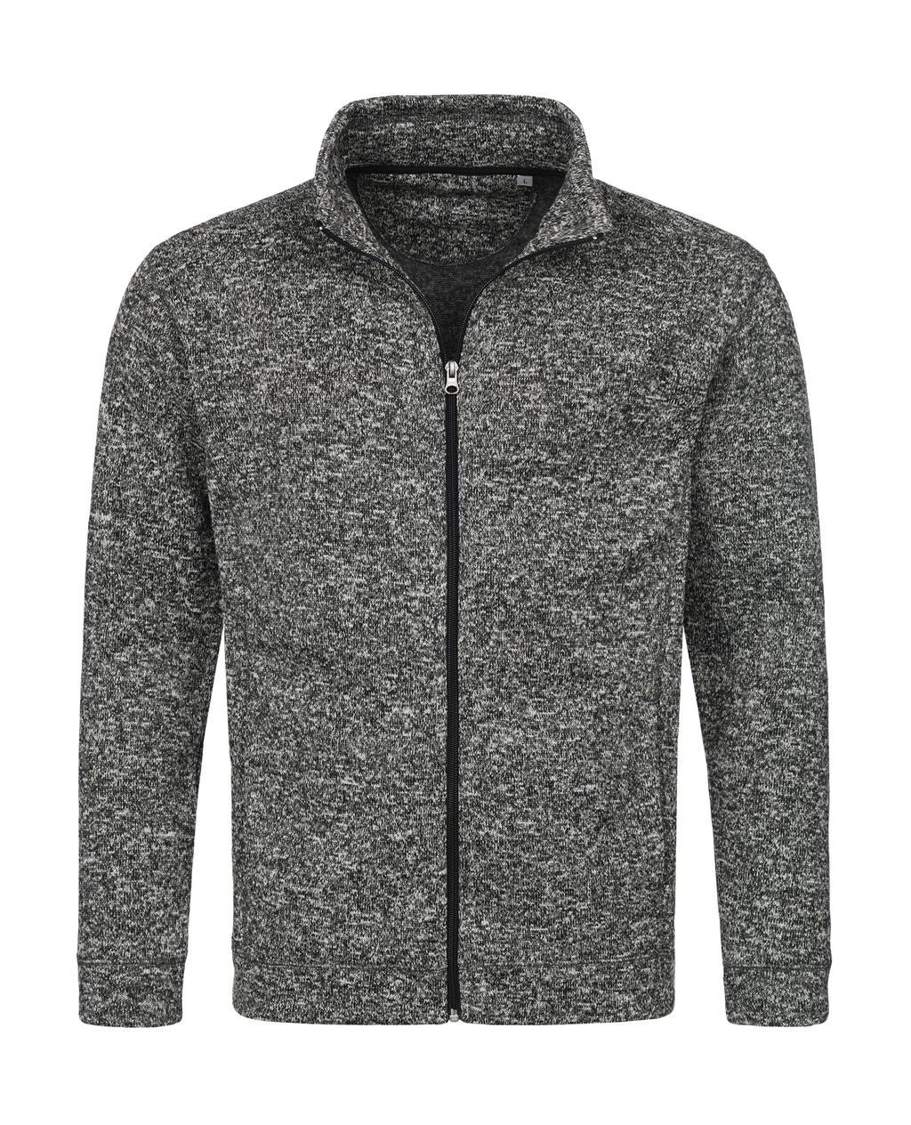 Knit Fleece Jacket zum Besticken und Bedrucken in der Farbe Dark Grey Melange mit Ihren Logo, Schriftzug oder Motiv.