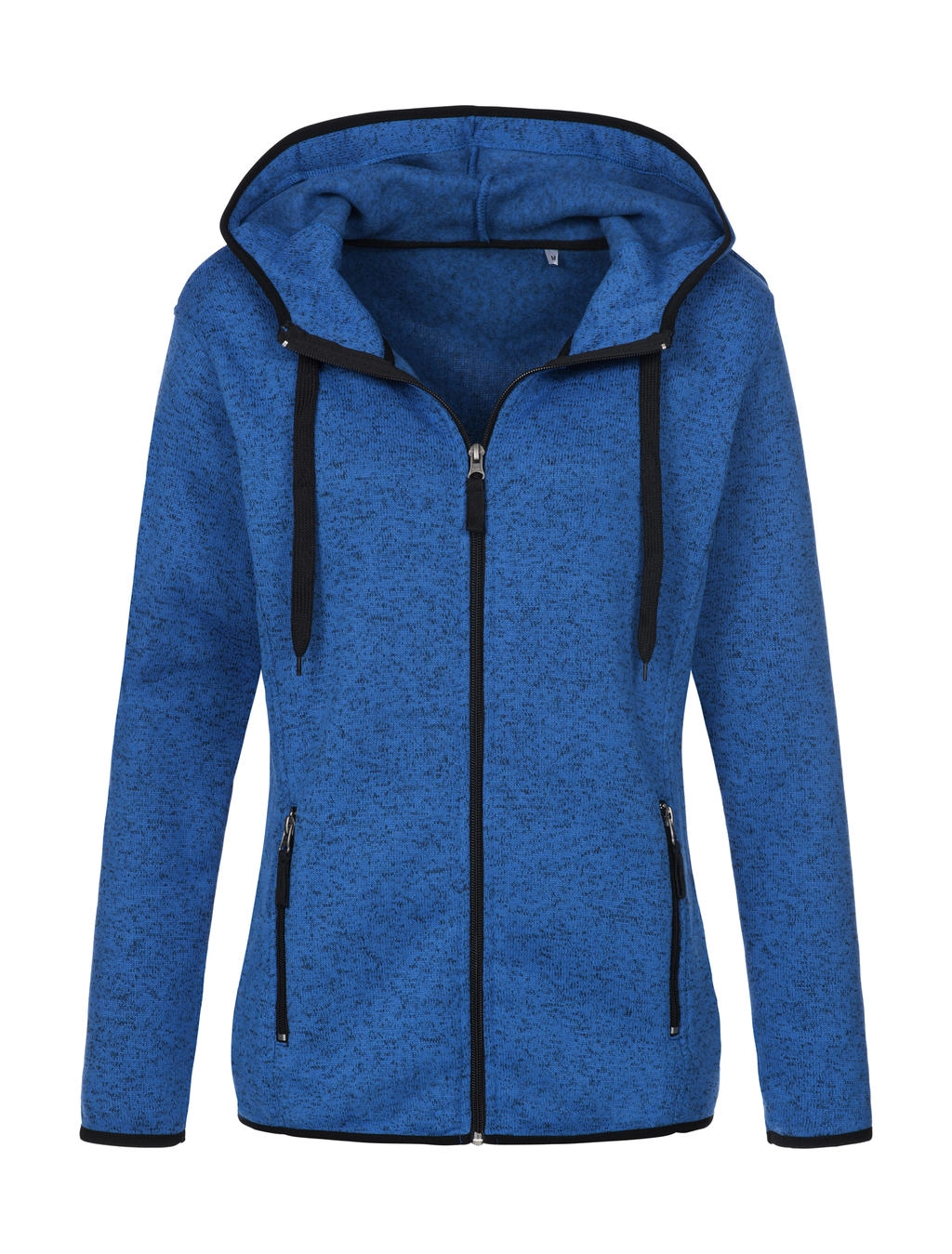 Knit Fleece Jacket Women zum Besticken und Bedrucken in der Farbe Blue Melange mit Ihren Logo, Schriftzug oder Motiv.