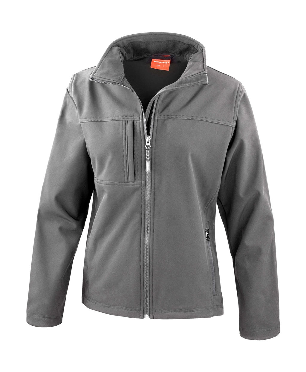 Ladies` Classic Softshell Jacket zum Besticken und Bedrucken in der Farbe Grey mit Ihren Logo, Schriftzug oder Motiv.