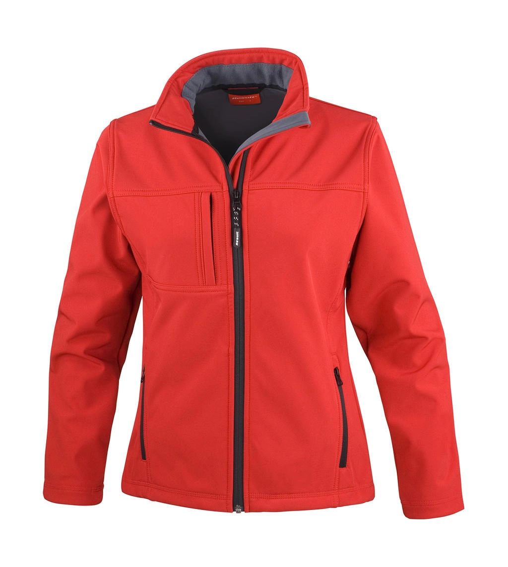Ladies` Classic Softshell Jacket zum Besticken und Bedrucken in der Farbe Red mit Ihren Logo, Schriftzug oder Motiv.