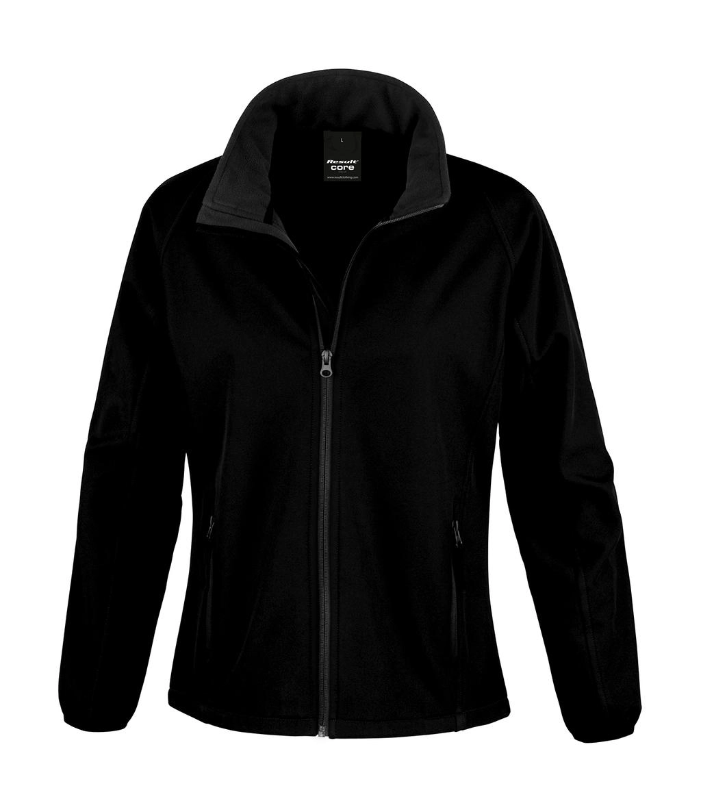 Ladies` Printable Softshell Jacket zum Besticken und Bedrucken in der Farbe Black/Black mit Ihren Logo, Schriftzug oder Motiv.