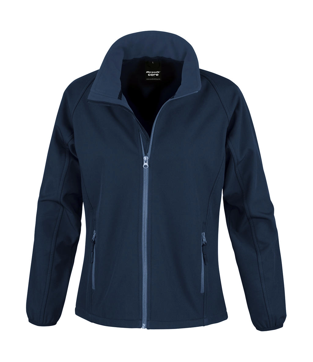 Ladies` Printable Softshell Jacket zum Besticken und Bedrucken in der Farbe Navy/Navy mit Ihren Logo, Schriftzug oder Motiv.