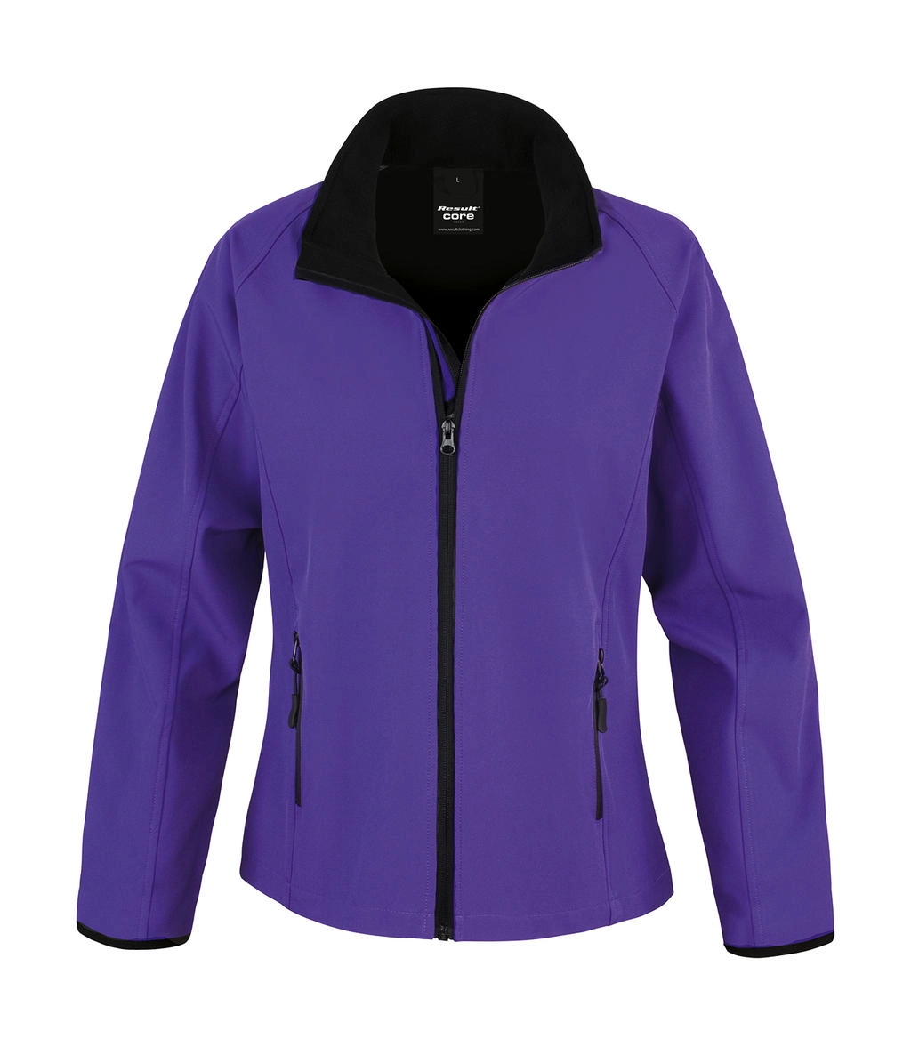 Ladies` Printable Softshell Jacket zum Besticken und Bedrucken in der Farbe Purple/Black mit Ihren Logo, Schriftzug oder Motiv.